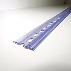 Adapter-T Rail A019 with soft lips and punched holes, to clip on, transparent
