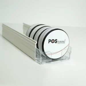 Stackable channel for standing oral tobacco tins for upper level