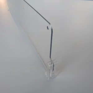 End divider D130, with front fixation, height 120mm, transparent