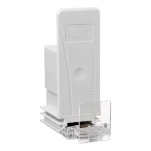 Pushfeed with 25mm front stop, width 28mm, height 75mm, light gray