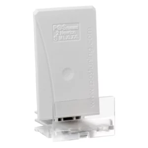 Pushfeed with 25mm front stop, width 40mm, height 75mm, depth 35mm, light gray